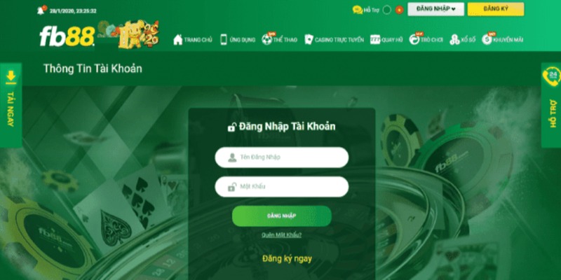 đăng nhập FB88